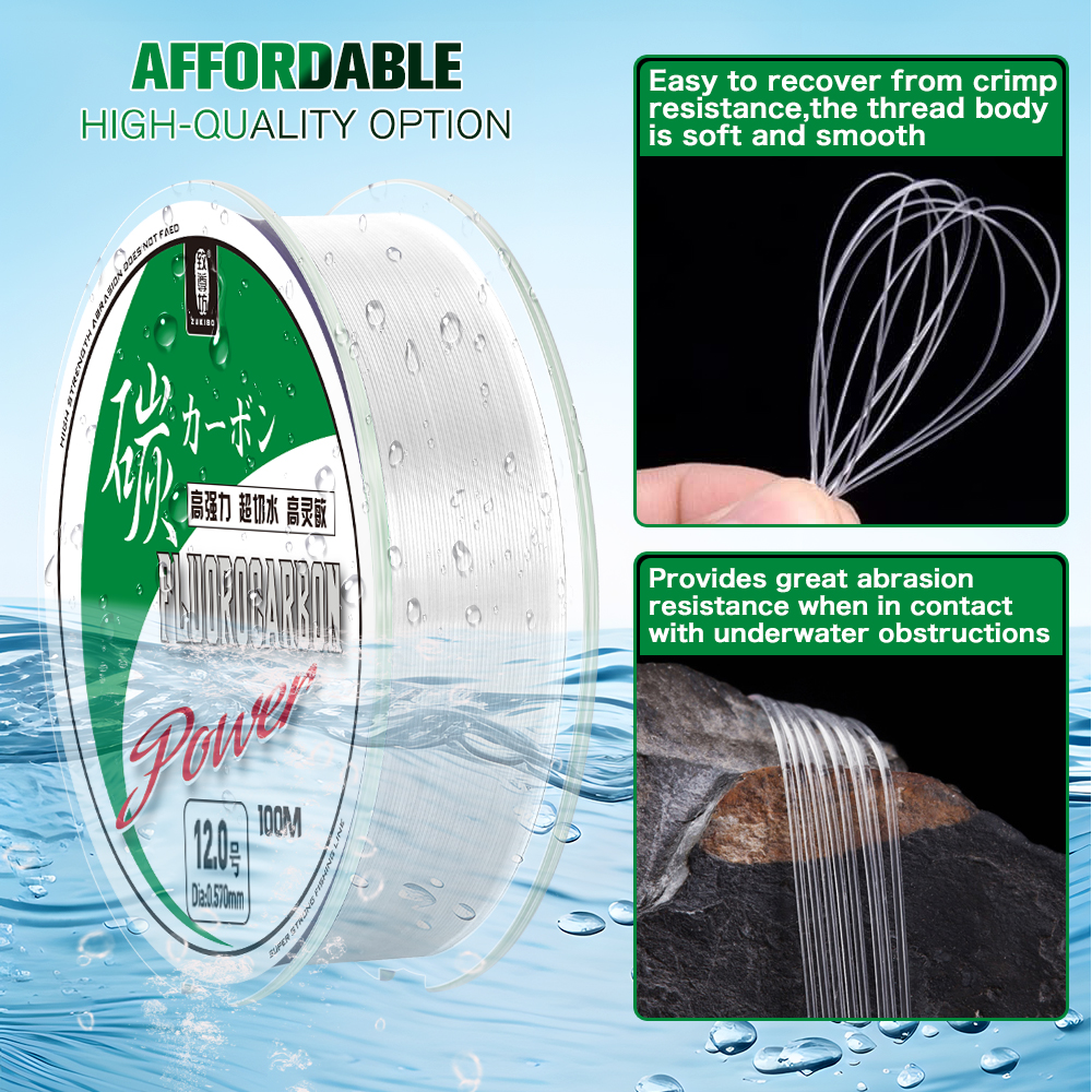 ZUKIBO 50m 100m 100% Fluorocar - Fluorocarbon Line review and price