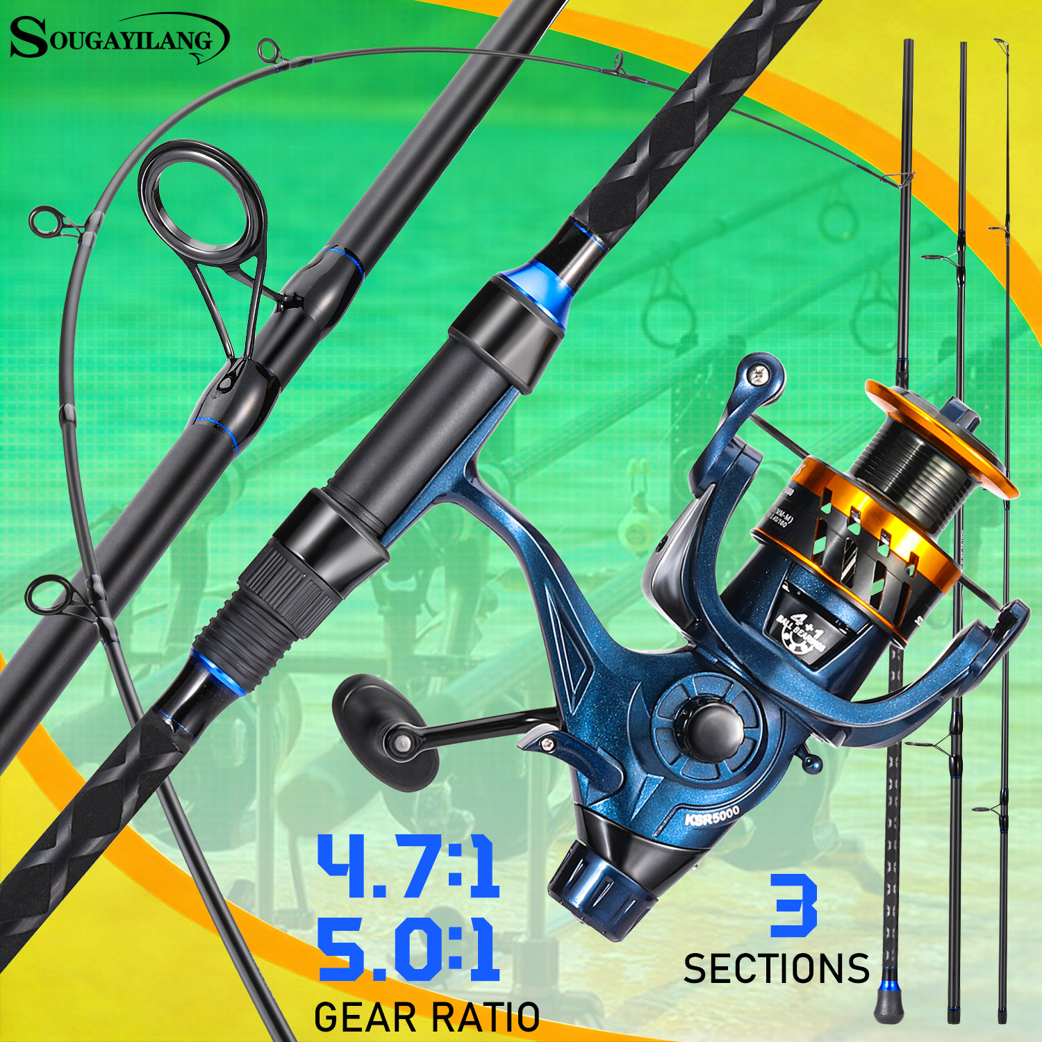 Sougayilang 3 Sections Surf Fi - Fishing Line Spooler review and price