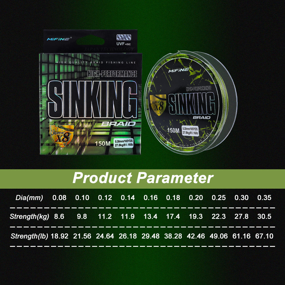 MIFINE SINKING X8 High-Perform - Ice Fishing Line review and price
